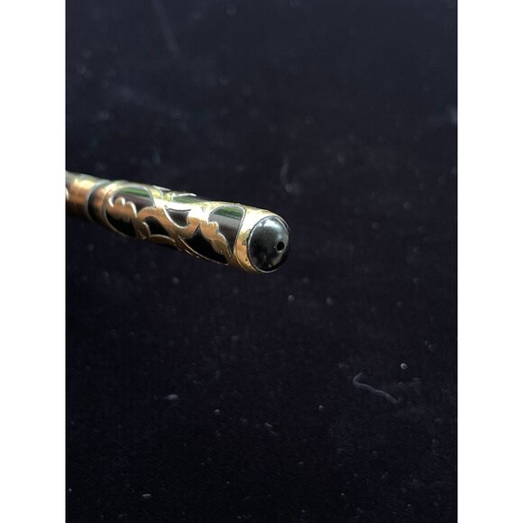 WARRENITED 14K Nib Fountain Pen Unmarked Black Body With Gold Filigree Overlay - Picture 5 of 5